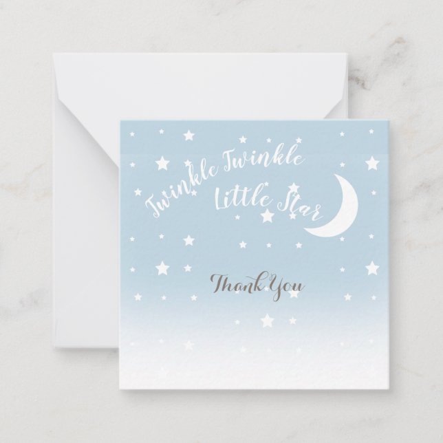 Twinkle petit étoile bleu merci carte de note (Devant)