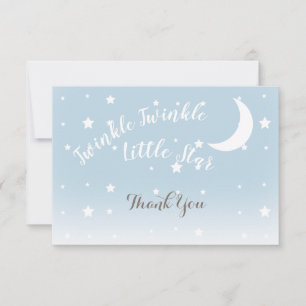 Twinkle petit étoile bleu merci cartes pour notes