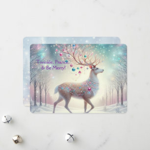 Twinkle, Prance & Be Merry Reindeer Holiday Card