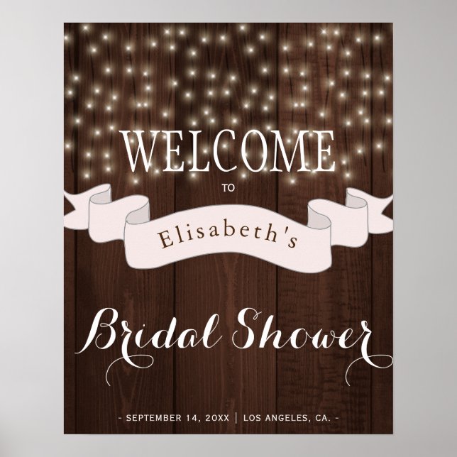 Twinkle shinny lights bridal shower welcome sign (Front)
