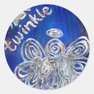 Twinkle Silver Guardian Angel Art Custom Stickers