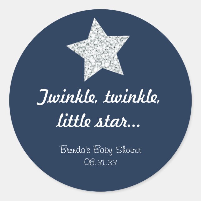 Twinkle Silver Star Sticker (Front)