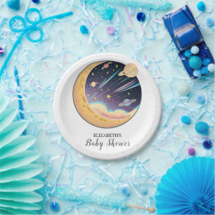 Twinkle Simple Stars Baby Shower Paper Plate