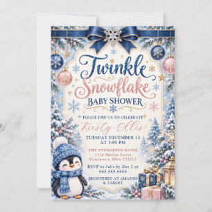 Twinkle Snowflake Baby Shower Invitation