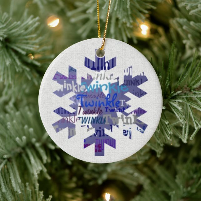 Twinkle Snowflake Ceramic Ornament (Tree)