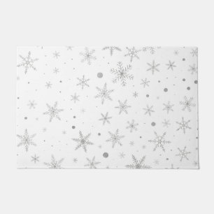 Twinkle Snowflake -Silver Grey & White- Doormat