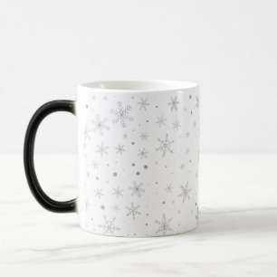 Twinkle Snowflake -Silver Grey & White- Magic Mug