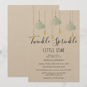Twinkle Sprinkle Baby Shower Rustic Boho Invitation
