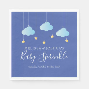 Twinkle Sprinkle Little Star Blue Baby Sprinkle Napkin