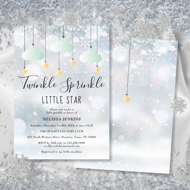 Twinkle Sprinkle Little Star Winter Baby Shower Invitation (Twinkle Sprinkle Little Star Winter Baby Shower Invitation)
