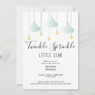Twinkle Sprinkle Neutral QR Code Baby Shower Invitation
