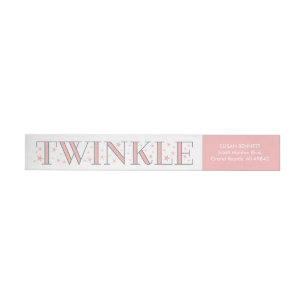 Twinkle Star Baby Shower Return Address Label