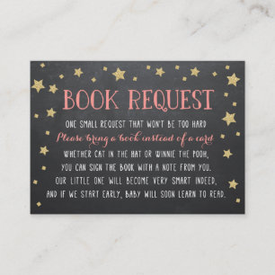 Twinkle Star Book Request, Pink, Nursery Rhyme Enclosure Card