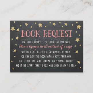 Twinkle Star Book Request, Pink, Nursery Rhyme Enclosure Card