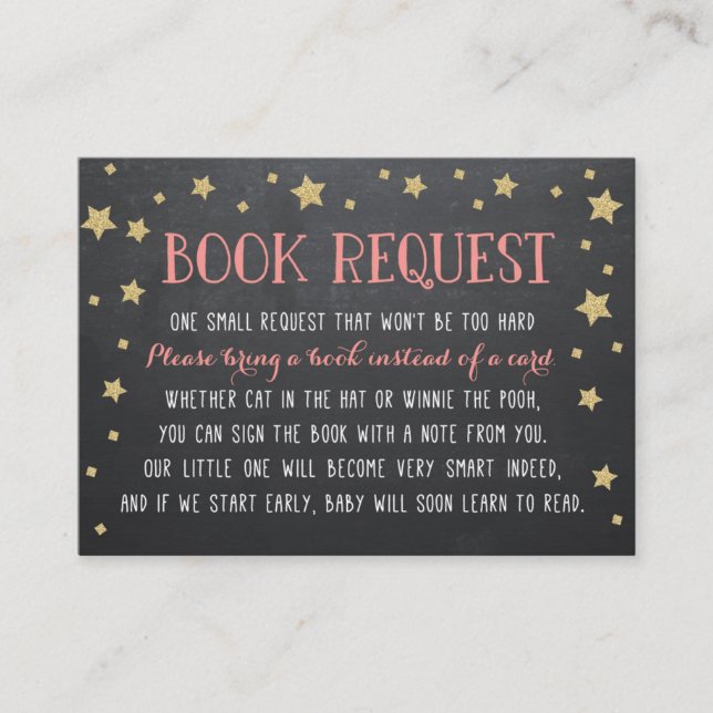 Twinkle Star Book Request, Pink, Nursery Rhyme Enclosure Card (Front)