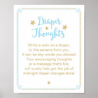 Twinkle Star Boy Baby Shower Diaper Thoughts