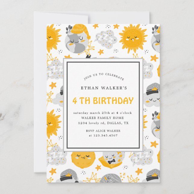 Twinkle Star | Invitation d'anniversaire (Devant)