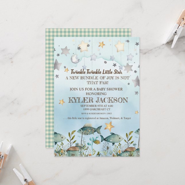 Twinkle Star Ocean Invitation (Front/Back In Situ)