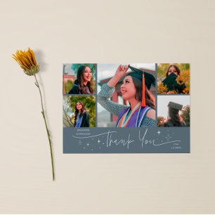 Twinkle Star Slate Blue Grad Multi Photo Thank You Announcement