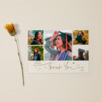 Twinkle Stars Cream Grad Multi Photo Thank You