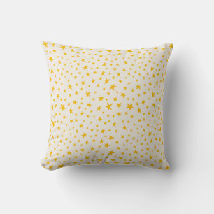 Twinkle Stars golden yellow and cream Throw Pillow