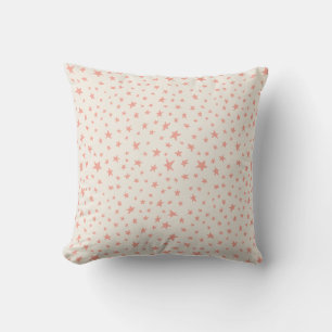 Twinkle Stars terracotta pink and cream Throw Pillow