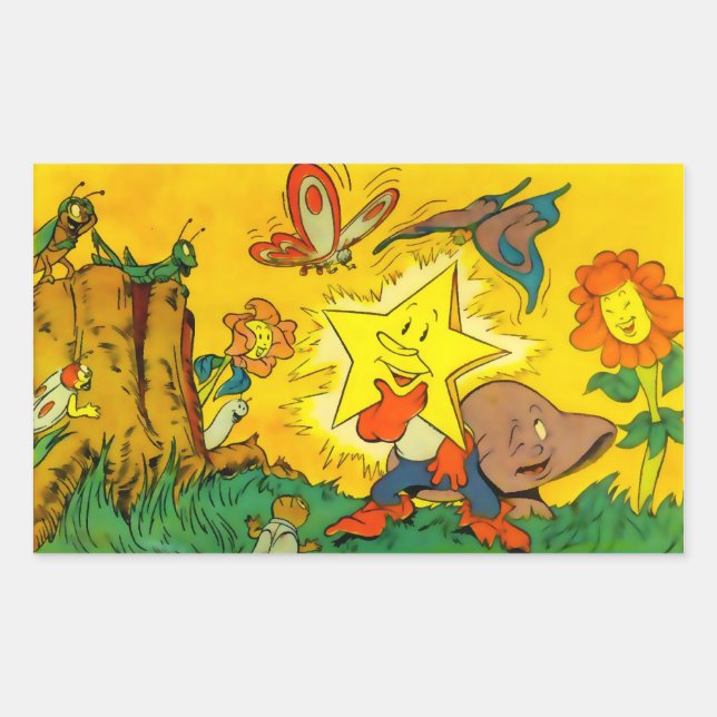 Twinkle the Star Rect. Stickers-7 Shapes & 2 Sizes Sticker (Front)