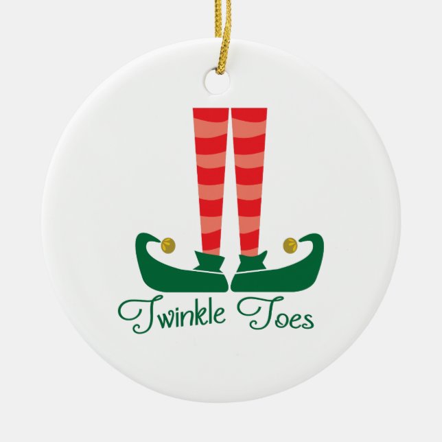 Twinkle Toes Ceramic Ornament (Front)