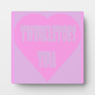 Twinkle toes Tina pink and mauve pastels heart Plaque
