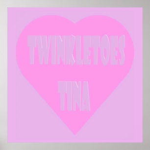 Twinkle toes Tina pink and mauve pastels heart Poster