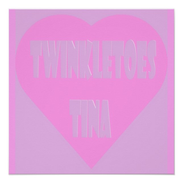 Twinkle toes Tina pink and mauve pastels heart Poster (Front)