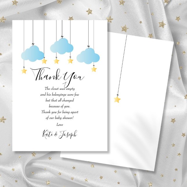 Twinkle Twinkle Baby Boy Shower Thank You Poem Card (Twinkle Twinkle Baby Boy Shower Thank You Poem)