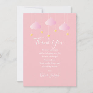 Twinkle Twinkle Baby Girl Thank You Poem Card