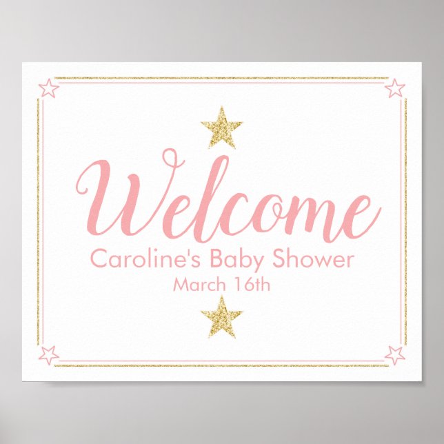 Twinkle Twinkle Baby shower Affiche de bienvenue o (Devant)