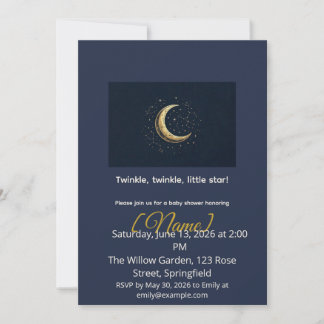 Twinkle Twinkle Baby Shower, Editable Invitation