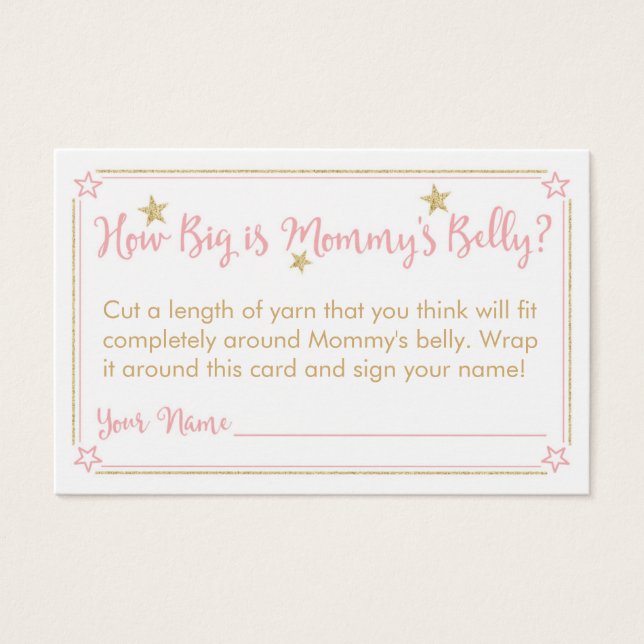 Twinkle Twinkle Baby Shower Mommy's Belly Card (Front)