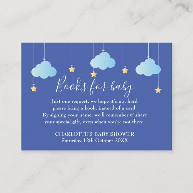 Twinkle Twinkle Book Request Baby Shower Enclosure Card (Front)