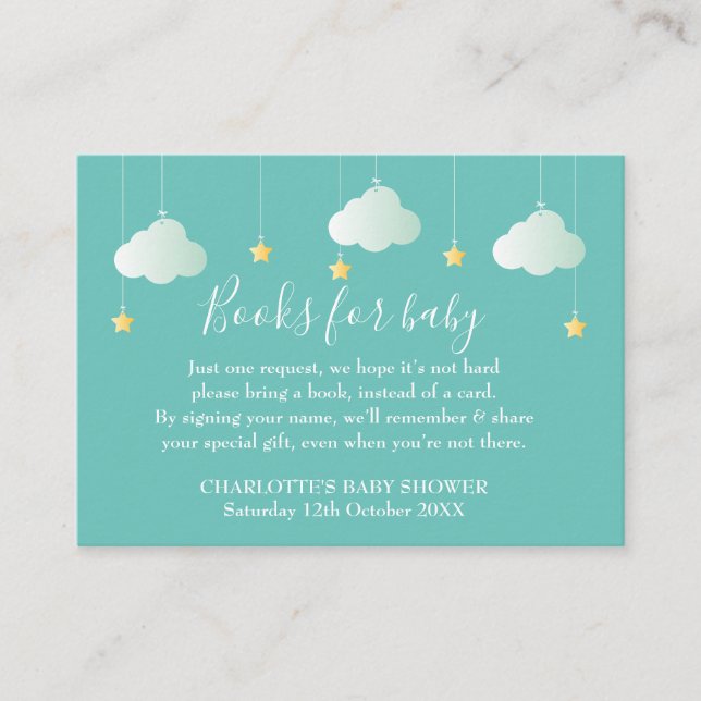 Twinkle Twinkle  Book Request Baby Shower Enclosure Card (Front)