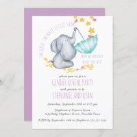 Twinkle Twinkle Elephant Lilac Gender Reveal