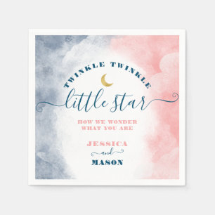 Twinkle Twinkle Gender Reveal Cocktail Napkin