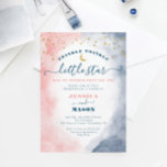 Twinkle Twinkle Gender Reveal Navy Blush Invites<br><div class="desc">Everyone will love this beautiful Twinkle Twinkle gender reveal baby shower invitation. Easily edit all of the wording to create a unique gender reveal invitation! See the whole collection for more matching items!</div>