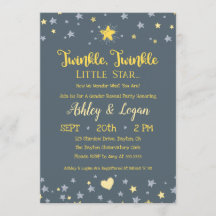 Twinkle Twinkle Gender Reveal Shower Invitation