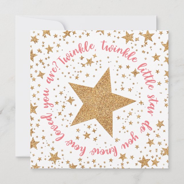 Twinkle Twinkle Girl Baby Shower Invitation (Front)
