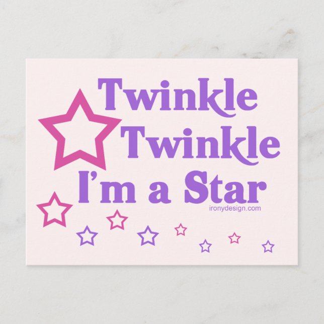 Twinkle Twinkle I'm a Star Postcard (Front)