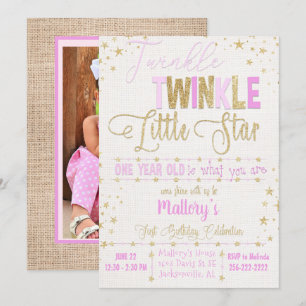 Twinkle Twinkle Little Star 1er B’day Invitation