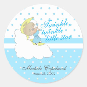 Twinkle, Twinkle Little Star -  Baby Boy Classic Round Sticker