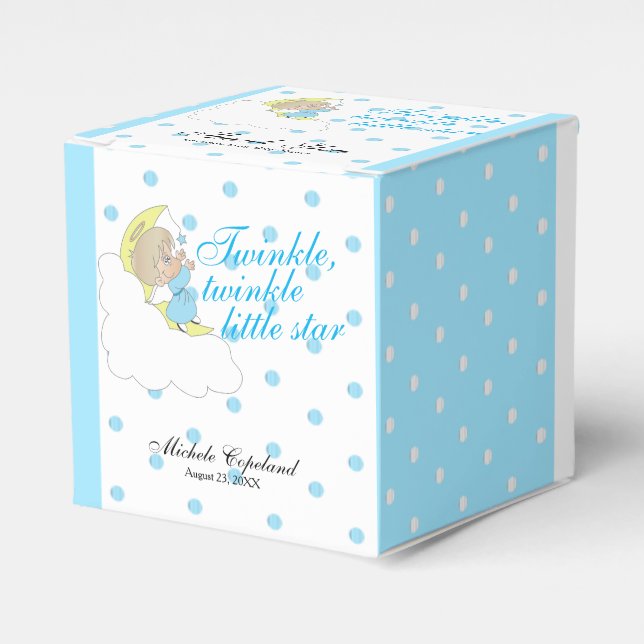Twinkle, Twinkle Little Star -  Baby Boy Thank You Favor Box (Front Side)