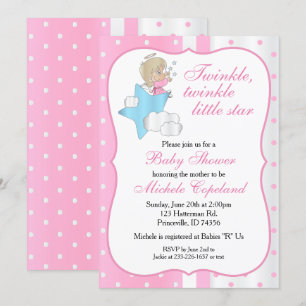 Twinkle, Twinkle Little Star -  Baby Girl Invitation