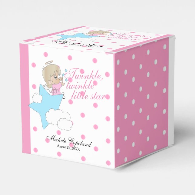 Twinkle, Twinkle Little Star - Baby Girl Thank You Favor Box (Front Side)