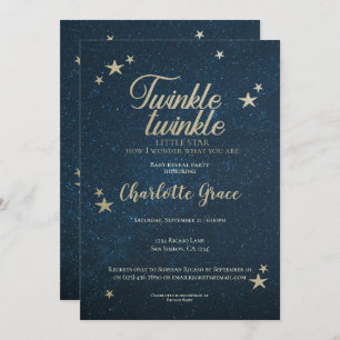 Twinkle Twinkle Little Star Baby Reveal Invitation